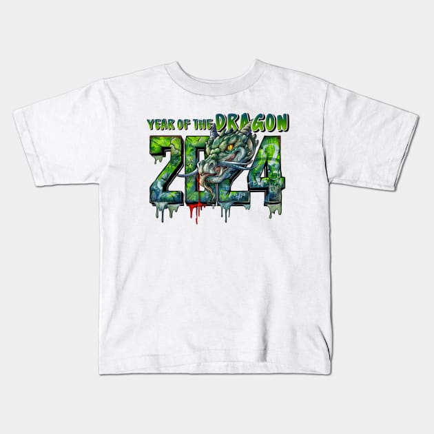 Dragon Graffiti: Year of the Dragon 2024 Shirt Kids T-Shirt by YUED